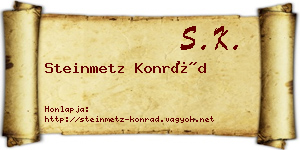 Steinmetz Konrád névjegykártya